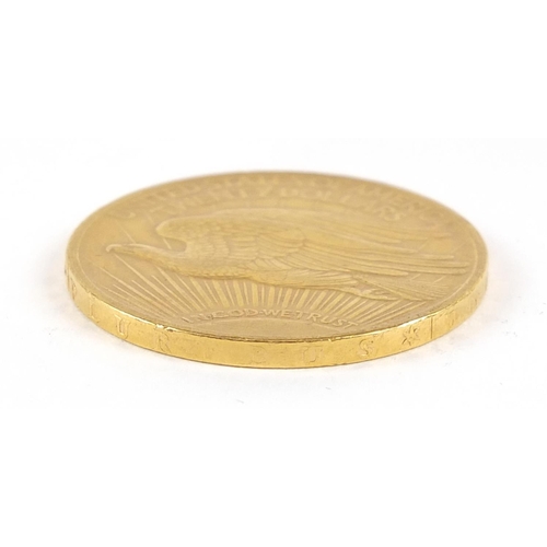 585 - United States of America 1923 gold twenty dollars, 33.5g - this lot is sold without buyer’s premium,... 