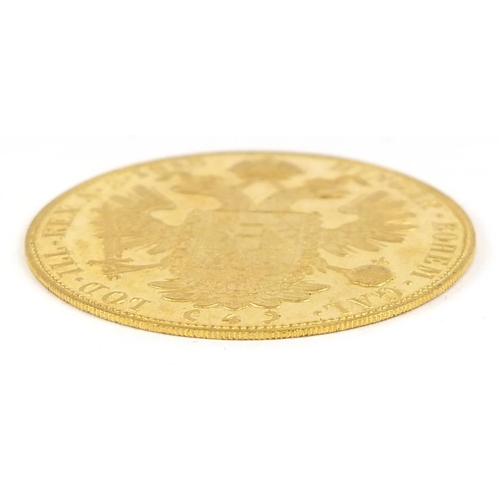 480 - Austrian 1915 gold four ducat, 14.0g - this lot is sold without buyer’s premium, the hammer price is... 