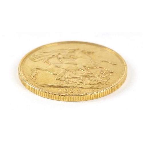 575 - Queen Victoria Jubilee Head 1887 gold double sovereign - this lot is sold without buyer’s premium, t... 