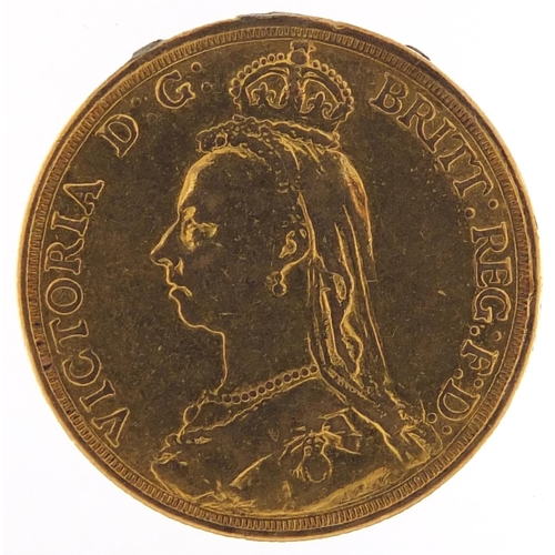 595 - Queen Victoria Jubilee Head 1887 gold double sovereign - this lot is sold without buyer’s premium, t... 