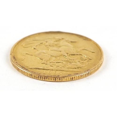 595 - Queen Victoria Jubilee Head 1887 gold double sovereign - this lot is sold without buyer’s premium, t... 