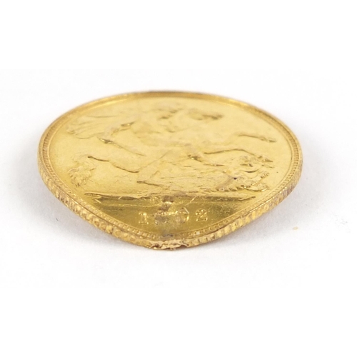 511 - Edward VII 1902 gold half sovereign - this lot is sold without buyer’s premium, the hammer price is ... 