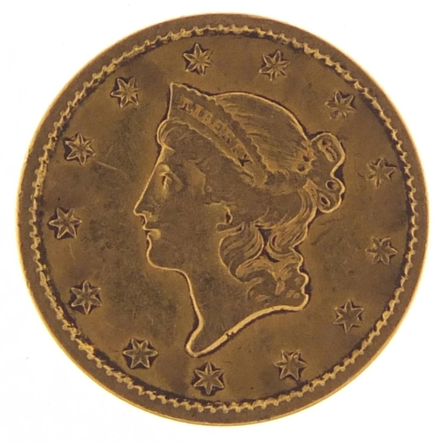517 - United States of America 1851 gold one dollar, Liberty head to the reverse - this lot is sold withou... 