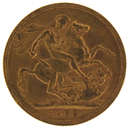 594 - Edward VII 1903 gold sovereign - this lot is sold without buyer’s premium, the hammer price is the p... 