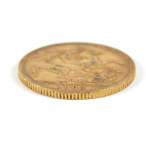 594 - Edward VII 1903 gold sovereign - this lot is sold without buyer’s premium, the hammer price is the p... 