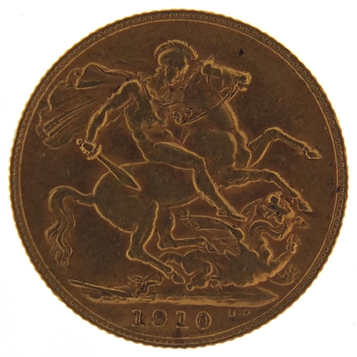 591 - Edward VII 1910 gold sovereign - this lot is sold without buyer’s premium, the hammer price is the p... 