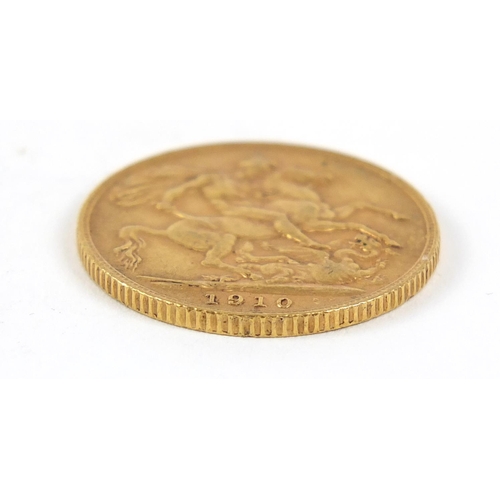 591 - Edward VII 1910 gold sovereign - this lot is sold without buyer’s premium, the hammer price is the p... 