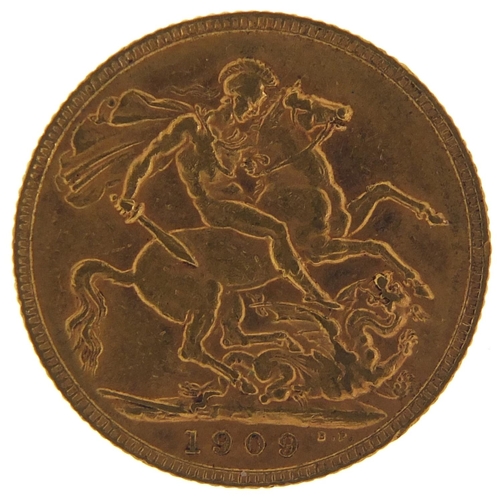 589 - Edward VII 1909 gold sovereign - this lot is sold without buyer’s premium, the hammer price is the p... 