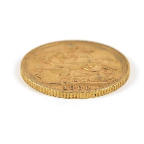 589 - Edward VII 1909 gold sovereign - this lot is sold without buyer’s premium, the hammer price is the p... 