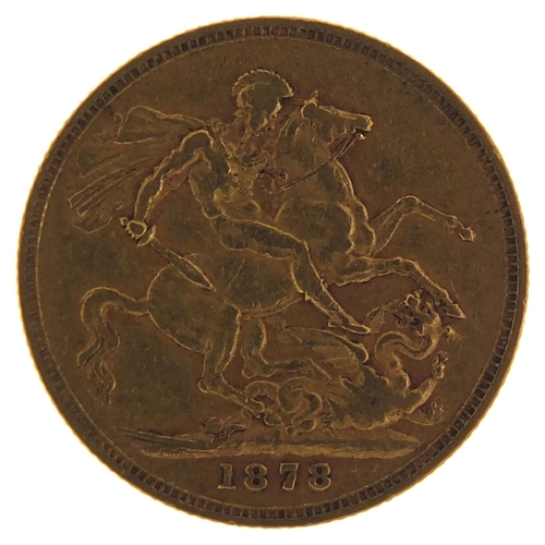 587 - Victoria Young Head 1878 gold sovereign, Melbourne Mint - this lot is sold without buyer’s premium, ... 