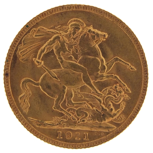 646 - George V 1911 gold sovereign - this lot is sold without buyer’s premium, the hammer price is the pri... 