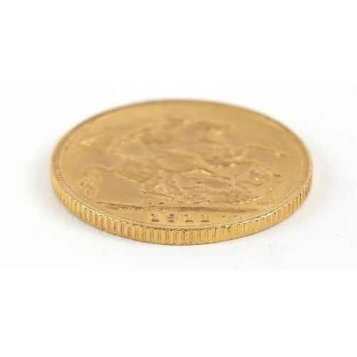 648 - George V 1911 gold sovereign - this lot is sold without buyer’s premium, the hammer price is the pri... 
