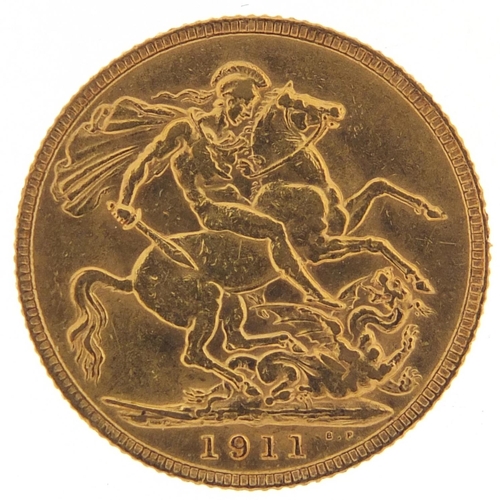 572 - George V 1911 gold sovereign - this lot is sold without buyer’s premium, the hammer price is the pri... 