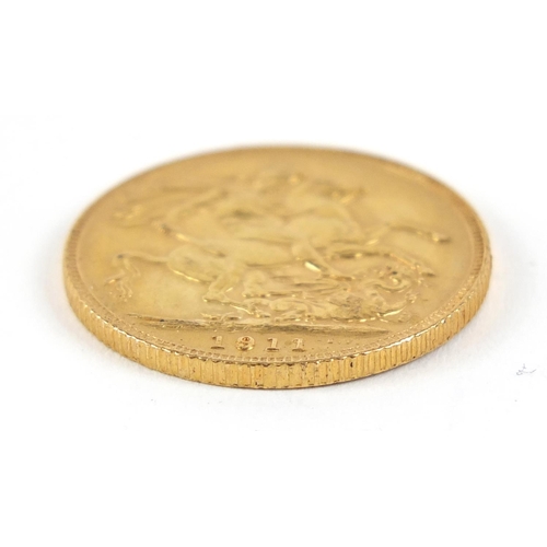 572 - George V 1911 gold sovereign - this lot is sold without buyer’s premium, the hammer price is the pri... 