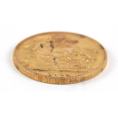 548 - George V 1914 gold sovereign - this lot is sold without buyer’s premium, the hammer price is the pri... 