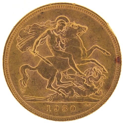 526 - George V 1930 gold sovereign, South Africa mint - this lot is sold without buyer’s premium, the hamm... 