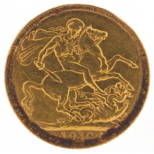 639 - George V 1912 gold sovereign - this lot is sold without buyer’s premium, the hammer price is the pri... 