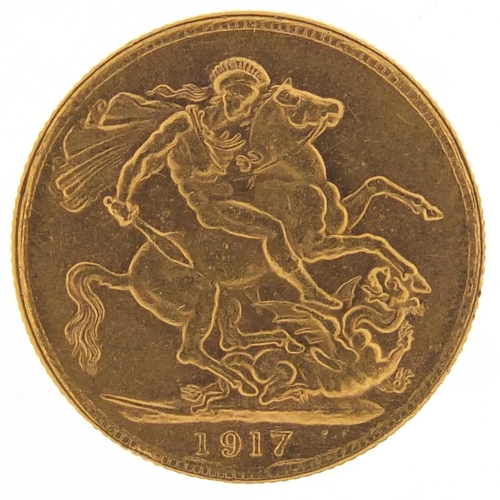 577 - George V 1917 gold sovereign - this lot is sold without buyer’s premium, the hammer price is the pri... 