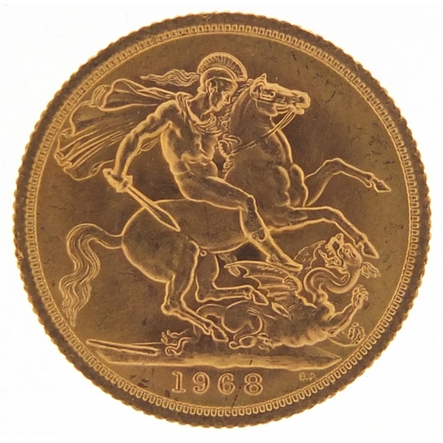 593 - Elizabeth II 1968 gold sovereign - this lot is sold without buyer’s premium, the hammer price is the... 