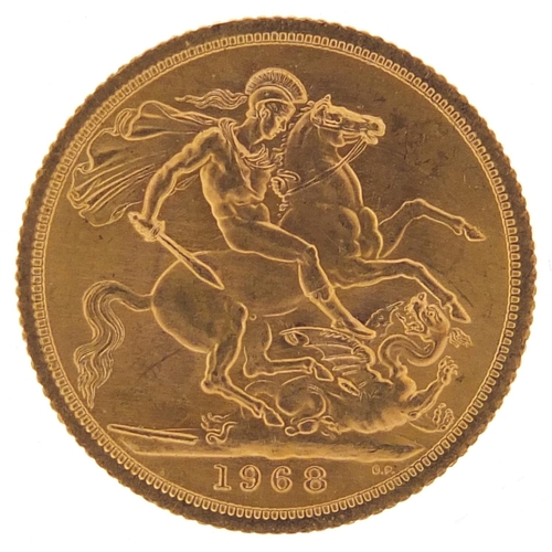 586 - Elizabeth II 1968 gold sovereign - this lot is sold without buyer’s premium, the hammer price is the... 