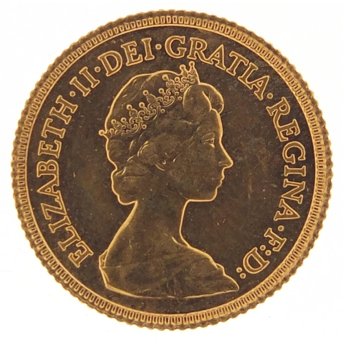 557 - Elizabeth II 1982 Gold half sovereign  - this lot is sold without buyer’s premium, the hammer price ... 