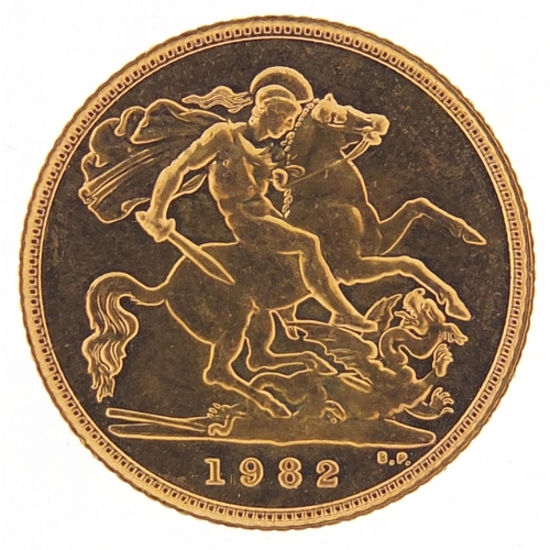 574 - Elizabeth II 1982 gold half sovereign - this lot is sold without buyer’s premium, the hammer price i... 