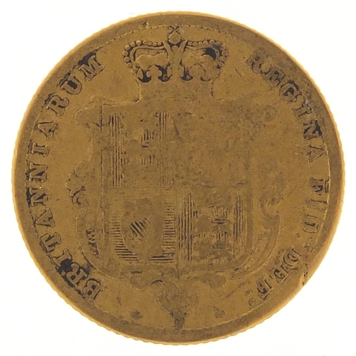 581 - Victoria Young Head 1883 shield back gold half sovereign, Sydney mint - this lot is sold without buy... 