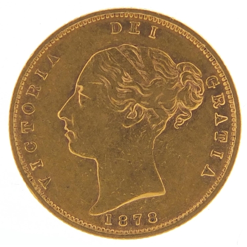 551 - Victoria Young Head 1878 shield back gold half sovereign - this lot is sold without buyer’s premium,... 