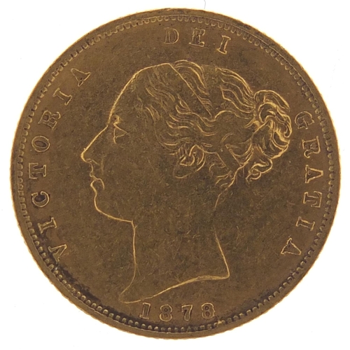 543 - Victoria Young Head 1878 shield back gold half sovereign - this lot is sold without buyer’s premium,... 