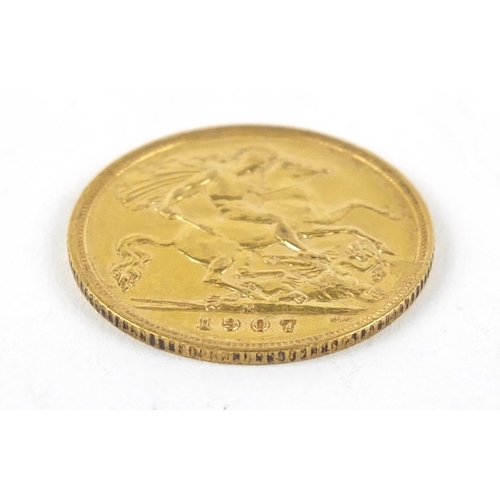 536 - Edward VII 1907 gold half sovereign, Melbourne mint - this lot is sold without buyer’s premium, the ... 