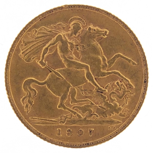534 - Edward VII 1907 gold half sovereign - this lot is sold without buyer’s premium, the hammer price is ... 
