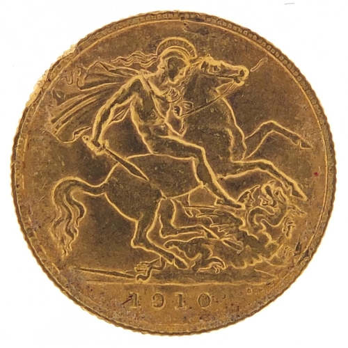 516 - Edward VII 1910 gold half sovereign - this lot is sold without buyer’s premium, the hammer price is ... 