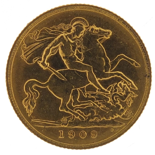 494 - Edward VII 1909 gold half sovereign - this lot is sold without buyer’s premium, the hammer price is ... 