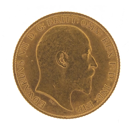 502 - Edward VII 1908 gold half sovereign - this lot is sold without buyer’s premium, the hammer price is ... 