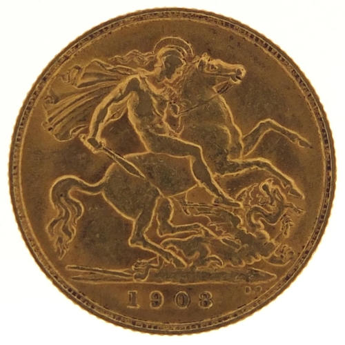 506 - Edward VII 1908 gold half sovereign - this lot is sold without buyer’s premium, the hammer price is ... 