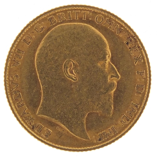506 - Edward VII 1908 gold half sovereign - this lot is sold without buyer’s premium, the hammer price is ... 