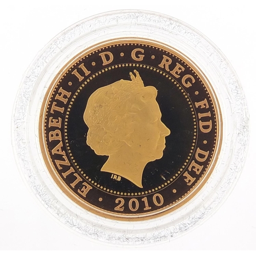 560 - Elizabeth II 2010 gold proof two pound coin commemorating Florence Nightingale, with box and certifi... 