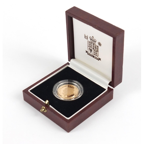 540 - Elizabeth II 1999 gold proof sovereign with box and certificate numbered 8368 - this lot is sold wit... 