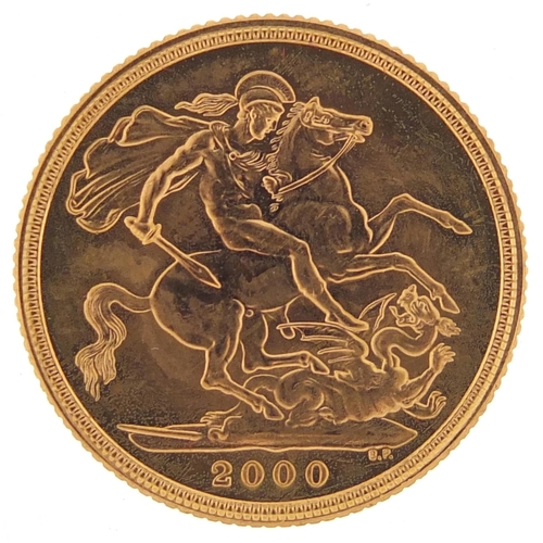 478 - Elizabeth II 2000 gold sovereign - this lot is sold without buyer’s premium, the hammer price is the... 