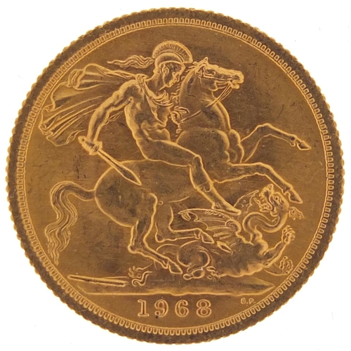 514 - Elizabeth II 1968 gold sovereign - this lot is sold without buyer’s premium, the hammer price is the... 