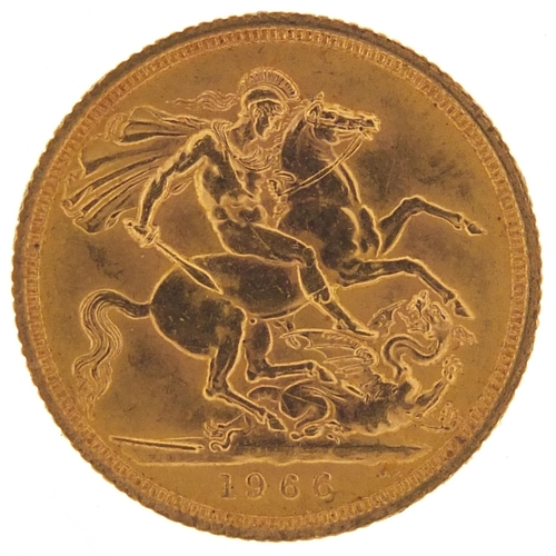 521 - Elizabeth II 1966 gold sovereign - this lot is sold without buyer’s premium, the hammer price is the... 