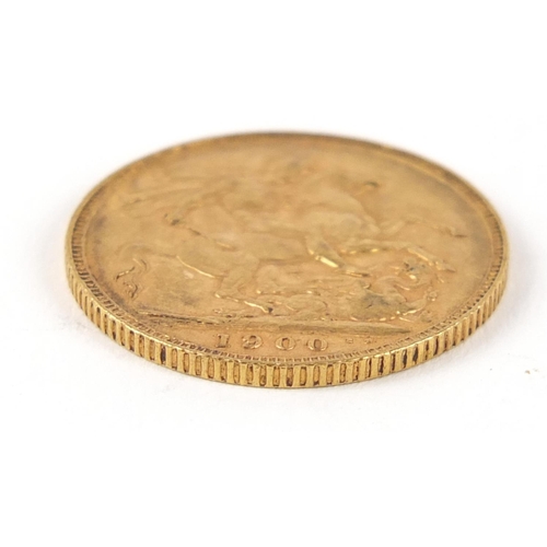 537 - Queen Victoria 1900 gold sovereign - this lot is sold without buyer’s premium, the hammer price is t... 