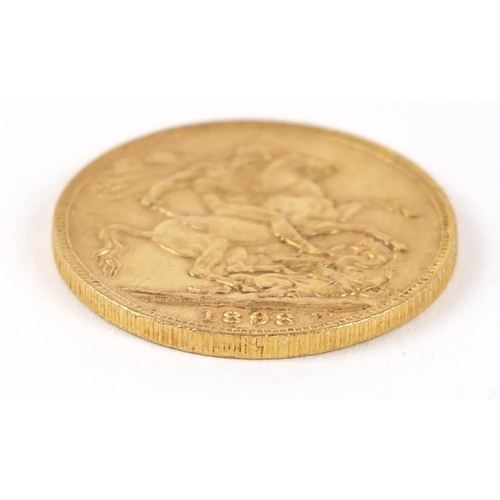 549 - Queen Victoria 1898 gold sovereign - this lot is sold without buyer’s premium, the hammer price is t... 