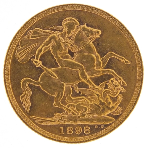 555 - Queen Victoria 1898 gold sovereign, Melbourne mint - this lot is sold without buyer’s premium, the h... 