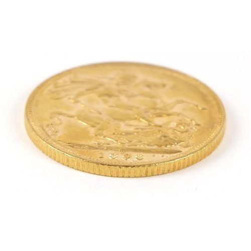 555 - Queen Victoria 1898 gold sovereign, Melbourne mint - this lot is sold without buyer’s premium, the h... 