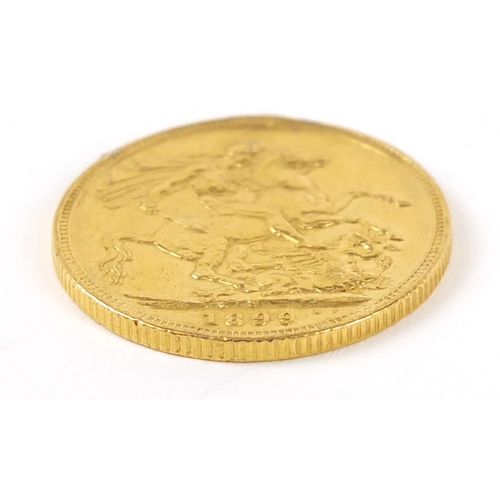 562 - Queen Victoria 1899 gold sovereign, Sydney mint - this lot is sold without buyer’s premium, the hamm... 