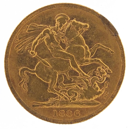 638 - Victoria Young Head 1886 gold sovereign, Melbourne mint - this lot is sold without buyer’s premium, ... 