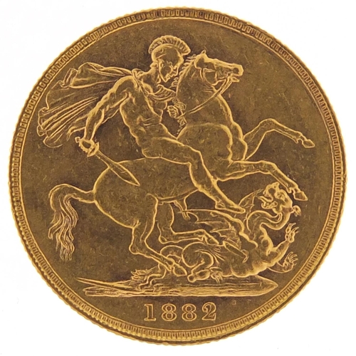 645 - Victoria Young Head 1882 gold sovereign, Melbourne mint - this lot is sold without buyer’s premium, ... 