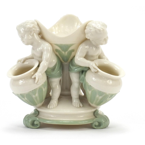 291 - Victorian Putti design centrepiece, possibly Worcester, 15cm high