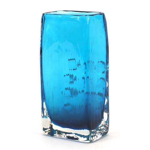 5 - Geoffrey Baxter for Whitefriars, telephone glass vase in kingfisher blue, 17cm high